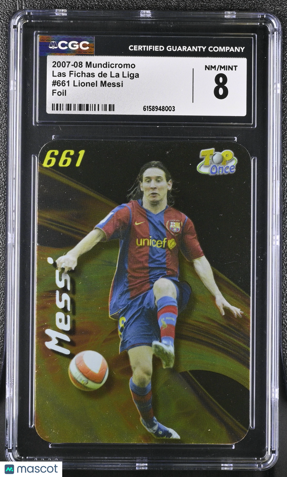 2007-08 Mundicromo Lionel Messi Foil Las Fichas de La Liga #661 CGC 8