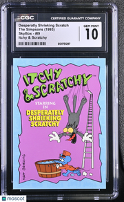 1993 The Simpsons Series I Desperatly Shrieking Scratch I9 CGC 10 Itchy Scratchy