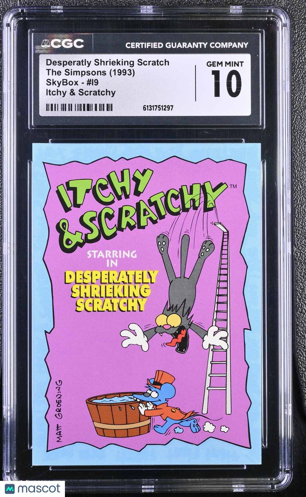 1993 The Simpsons Series I Desperatly Shrieking Scratch I9 CGC 10 Itchy Scratchy