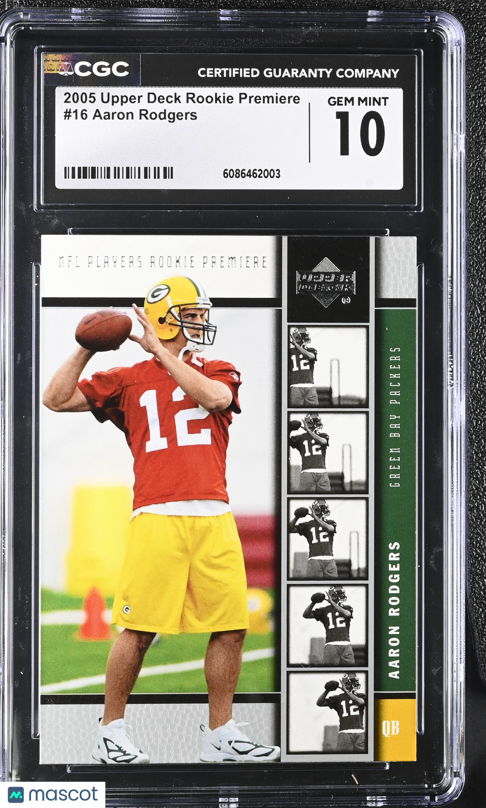 2005 Upper Deck Rookie Premiere Aaron Rodgers #16 CGC 10 Green Bay Packers