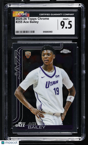 2025-26 Topps Chrome Ace Bailey Rookie #255 CGC 9.5 Utah Jazz