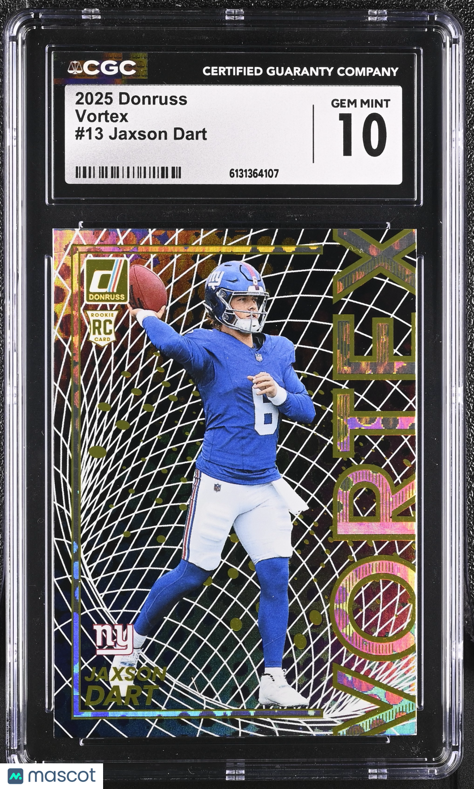 2025 Donruss Jaxson Dart Rookie Vortex #13 CGC 10 New York Giants