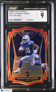 2020 Panini Select Jonathan Taylor Red Die-Cut Rookie #153 CGC 9 Colts