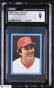 1982 Topps Stickers Johnny Bench #35 CGC 9 Cincinnati Reds