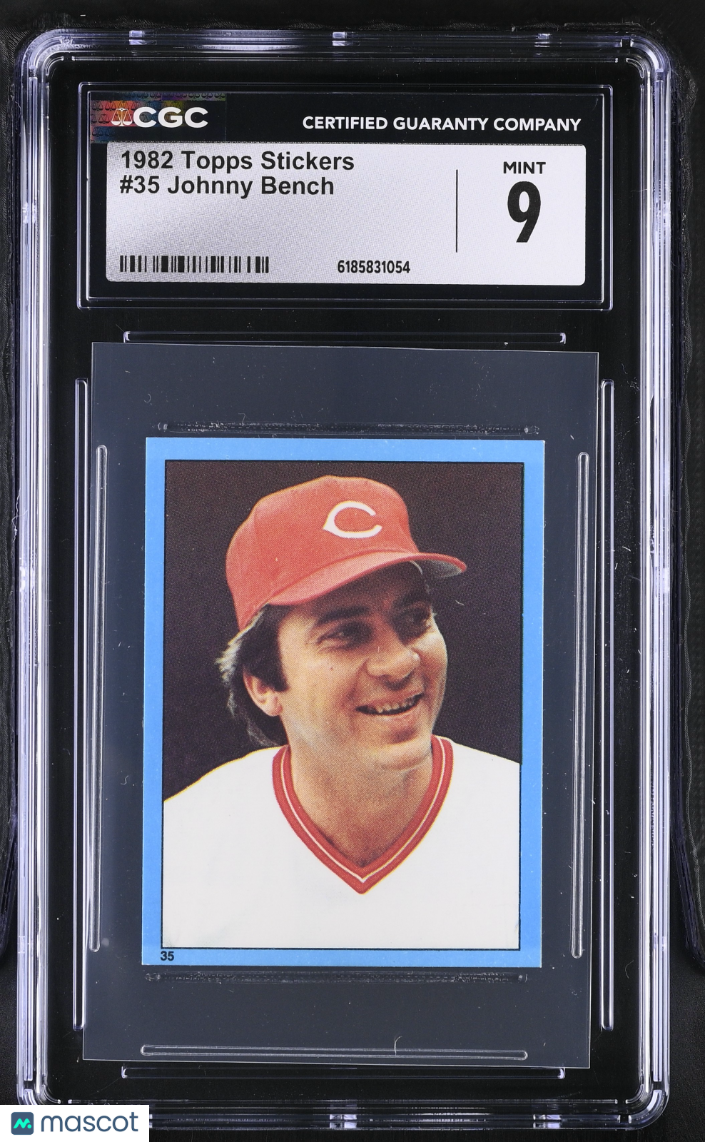 1982 Topps Stickers Johnny Bench #35 CGC 9 Cincinnati Reds