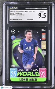 2021-22 Topps Match Attax Lionel Messi Out of This World #OUT16 CGC 9.5 PSG