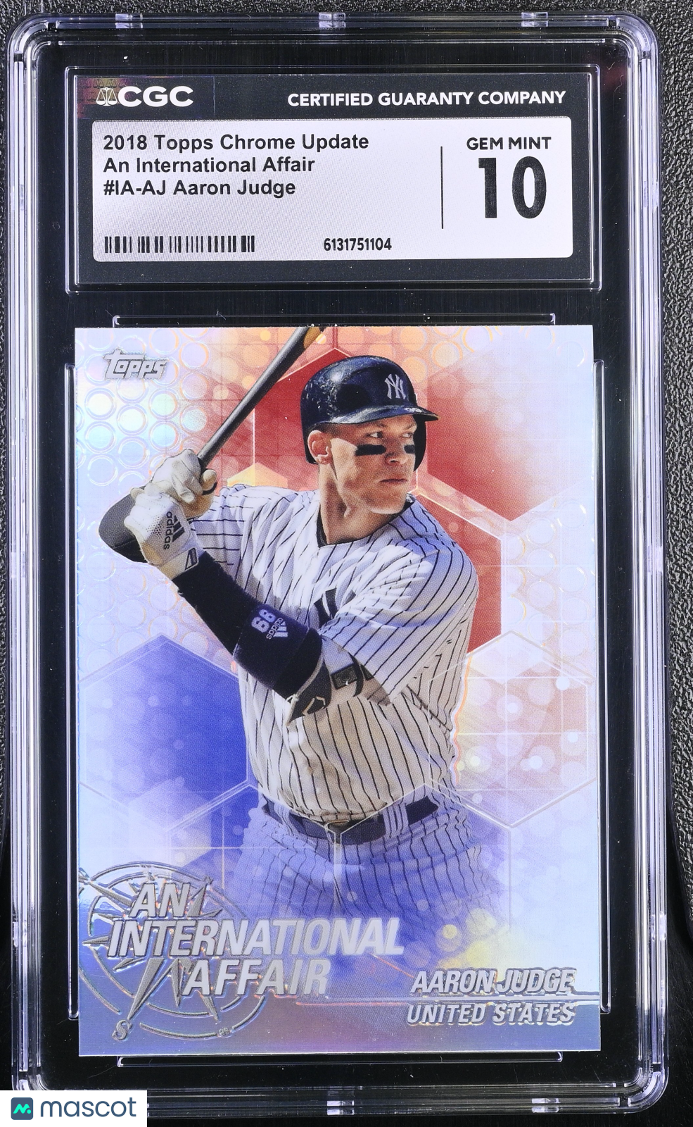 2018 Topps Chrome Update Aaron Judge International Affair #IA-AJ CGC 10 Yankees