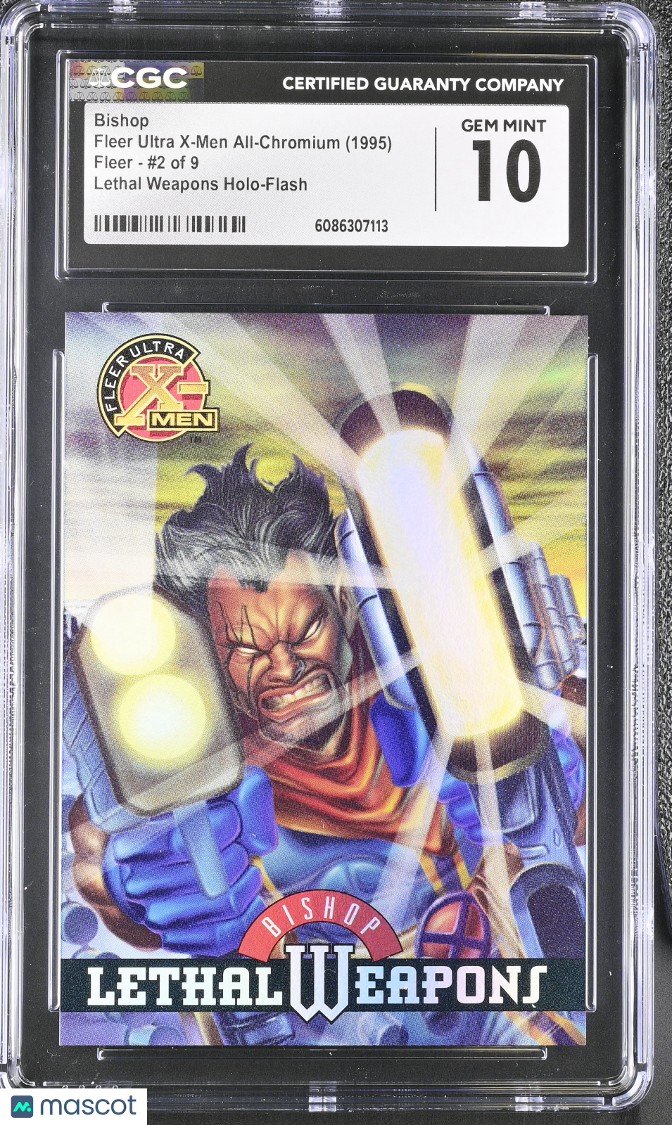 1995 Fleer Ultra X-Men All-Chromium Bishop #2 Lethal Weapons Holo-Flash CGC 10