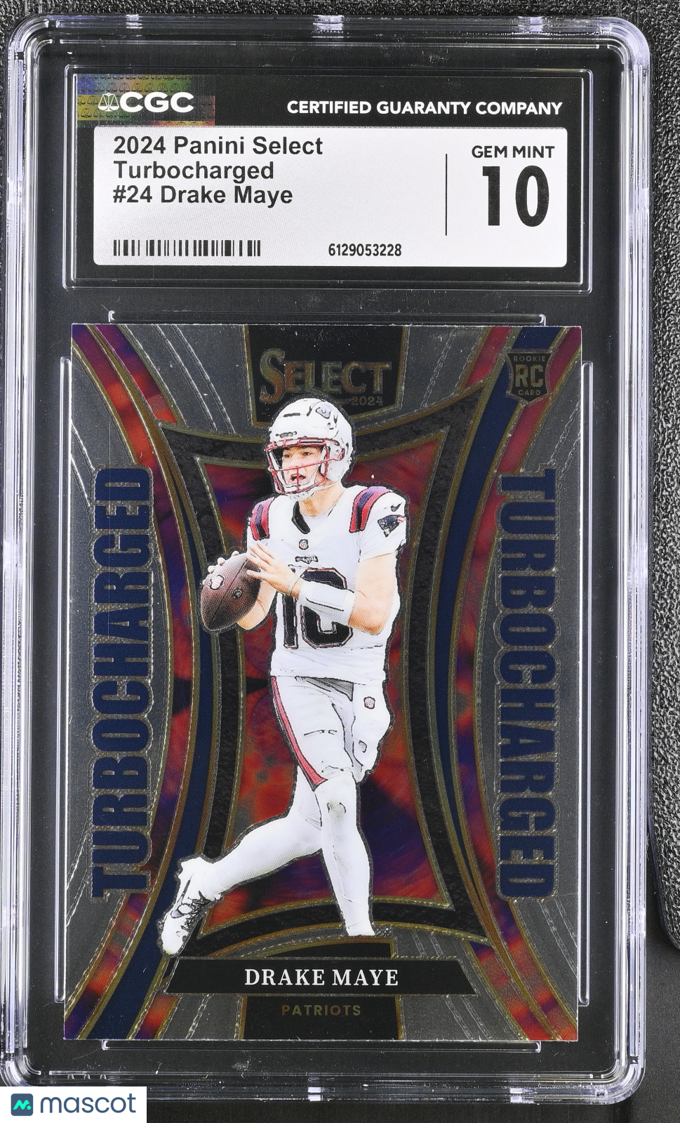 2024 Panini Select Drake Maye Rookie Turbocharged #24 CGC 10 Patriots