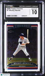 2006 Topps Chrome Mickey Mantle #7 CGC 10 New York Yankees