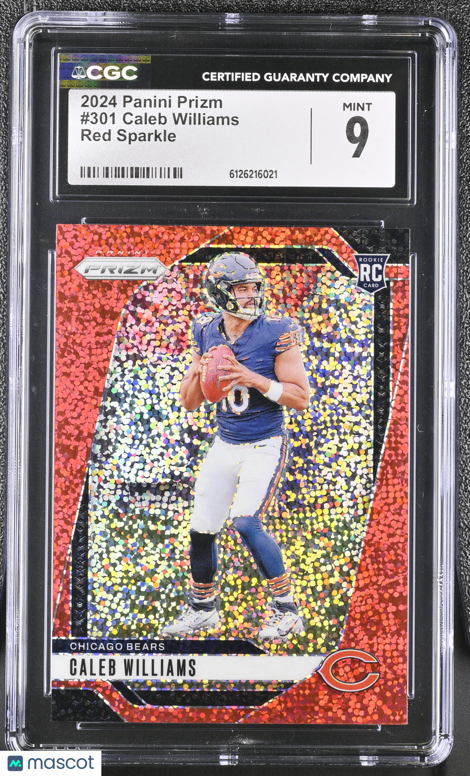 2024 Panini Prizm Caleb Williams Red Sparkle Rookie #301 CGC 9 Chicago Bears