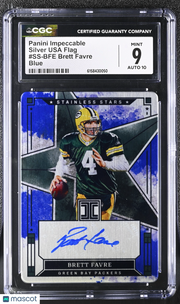2025 Panini Impeccable Brett Favre Blue /15 Stainless Stars Auto CGC 9 Packers