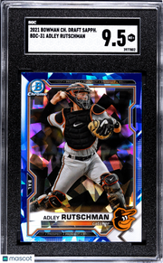 2021 Bowman Draft Sapphire Adley Rutschman Chrome Rookie #BDC-31 SGC 9.5 Orioles