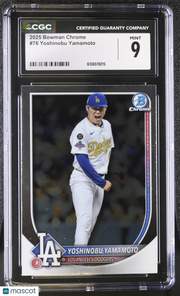 2025 Bowman Chrome Yoshinobu Yamamoto #76 CGC 9 Los Angeles Dodgers