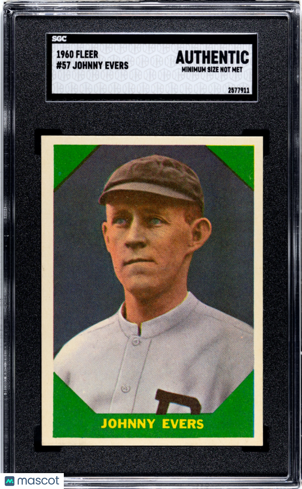 1960 Fleer Johnny Evers #57 SGC A