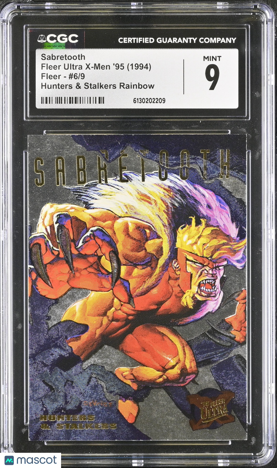 1994 Fleer Ultra X-Men '95 Sabretooth #6/9 Hunters & Stalkers Rainbow CGC 9