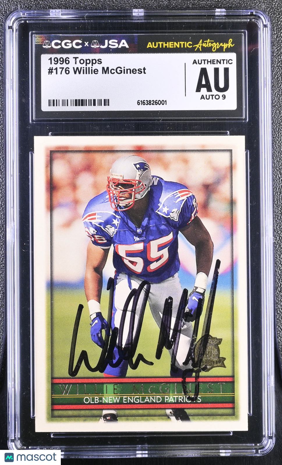 1996 Topps Willie McGinest Auto Autograph #176 CGC Authentic JSA Patriots