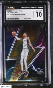 2023-24 Panini Select Victor Wembanyama Rookie Thunder Lane #5 CGC 10 Spurs