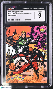 1992-93 Upper Deck Larry Bird/Michael Jordan Fanimation #510 CGC 9