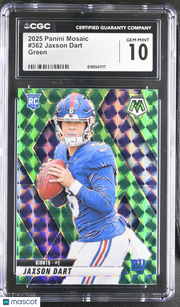 2025 Panini Mosaic Jaxson Dart Green Rookie #362 CGC 10 New York Giants
