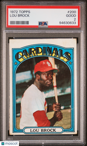 1972 Topps Lou Brock #200 PSA 2