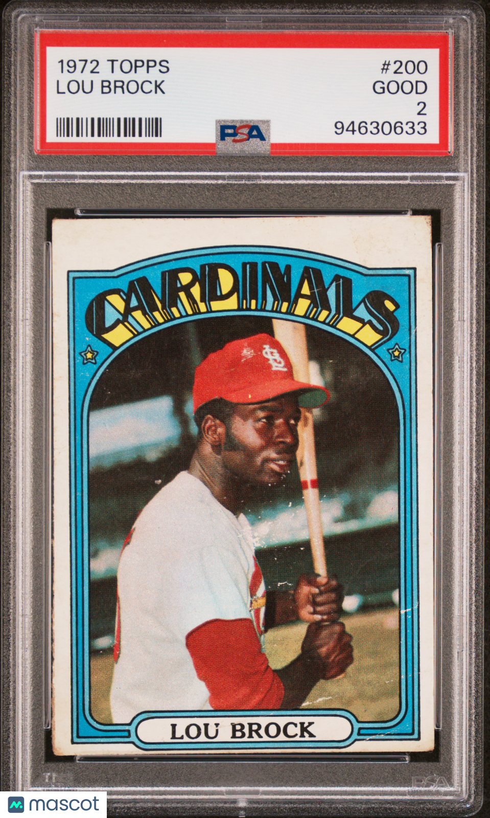 1972 Topps Lou Brock #200 PSA 2
