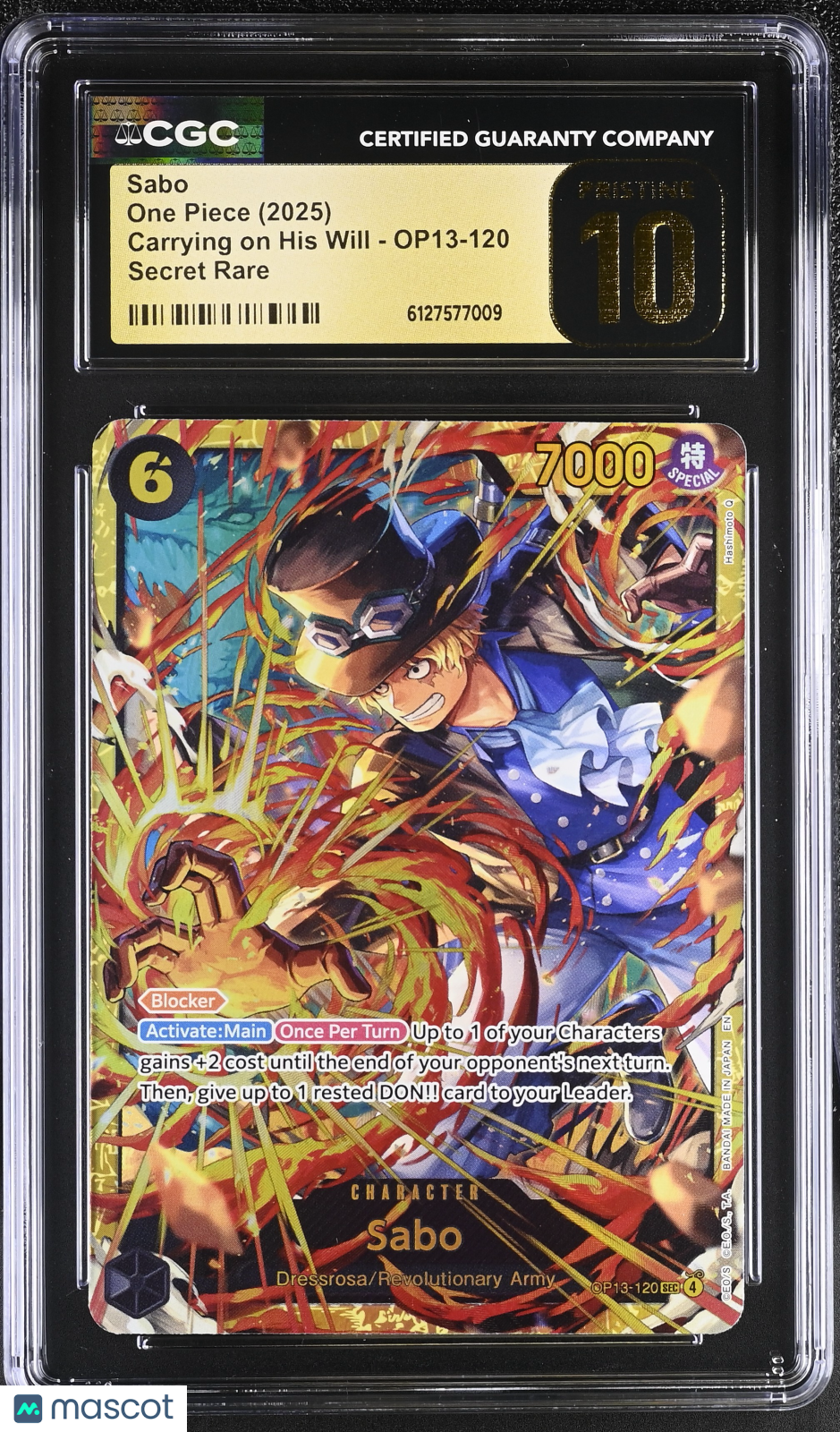2025 One Piece Carrying On His Will Sabo CGC 10 #OP13-120 Pristine