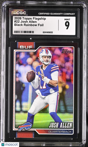 2026 Topps Flagship Josh Allen Black Rainbow Foil #22 CGC 9 Buffalo Bills