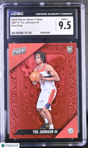 2025 Panini Black Friday Tre Johnson Red Drip /75 Rookie #BF12 CGC 9.5 Wizards
