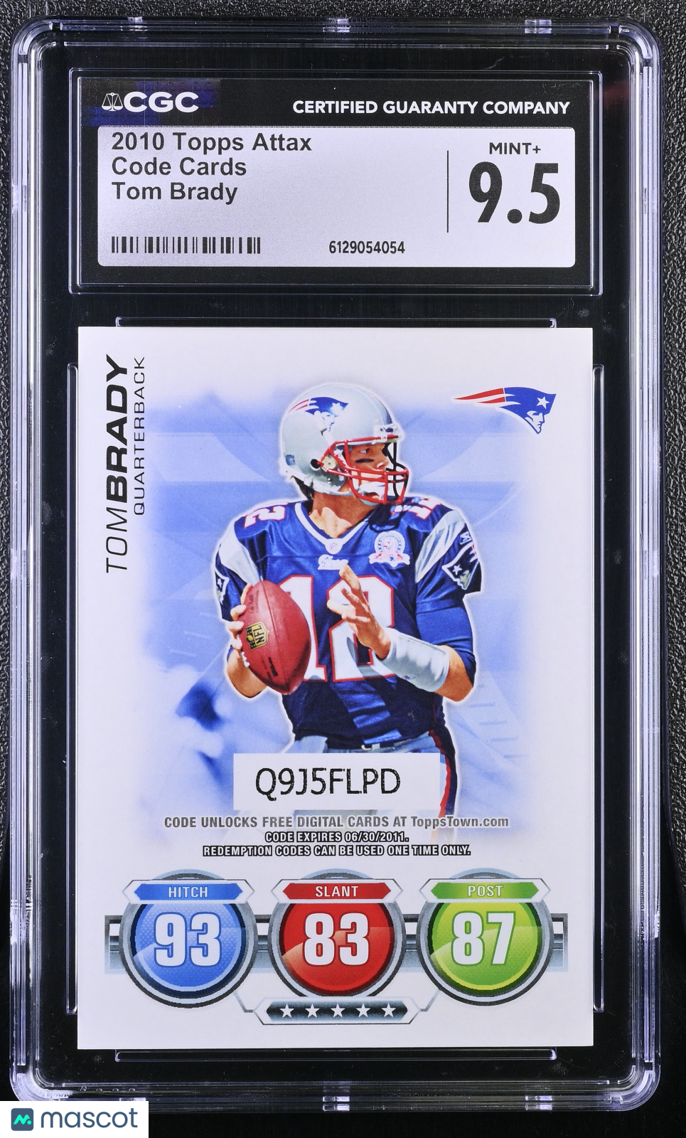 2010 Topps Attax Tom Brady Code Cards CGC 9.5 New England Patriots