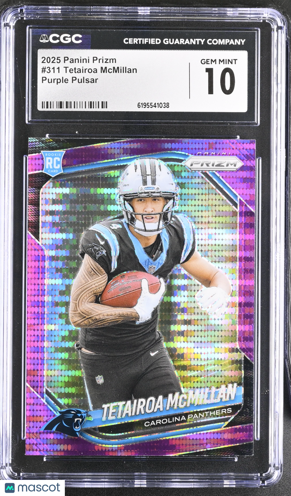 2025 Panini Prizm Tetairoa McMillan Purple Pulsar Rookie #311 CGC 10 Panthers