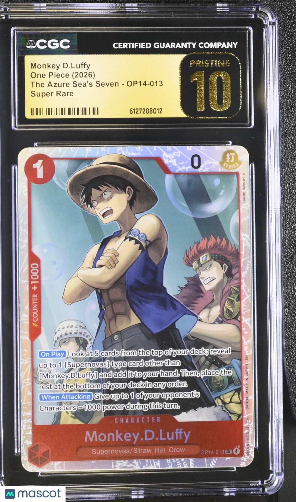 2026 One Piece The Azure Sea's Seven Monkey D.Luffy CGC 10 #OP14-013