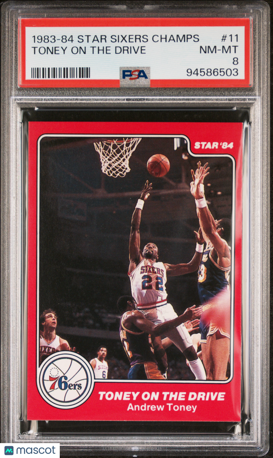 1983-84 Star Sixers Champions Toney On The Drive #11 PSA 8 Philadelphia 76ers