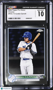2022 Topps Pro Debut Corbin Carroll Rookie Chrome #PDC-73 CGC 10 Hillsboro Hops