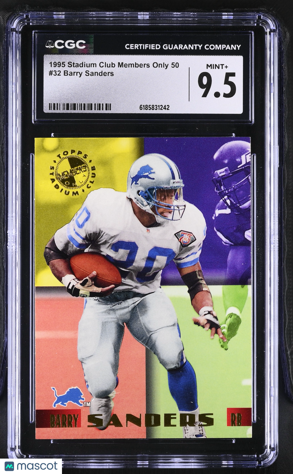 1995 Stadium Club Members Only 50 Barry Sanders #32 CGC 9.5 Detroit Lions