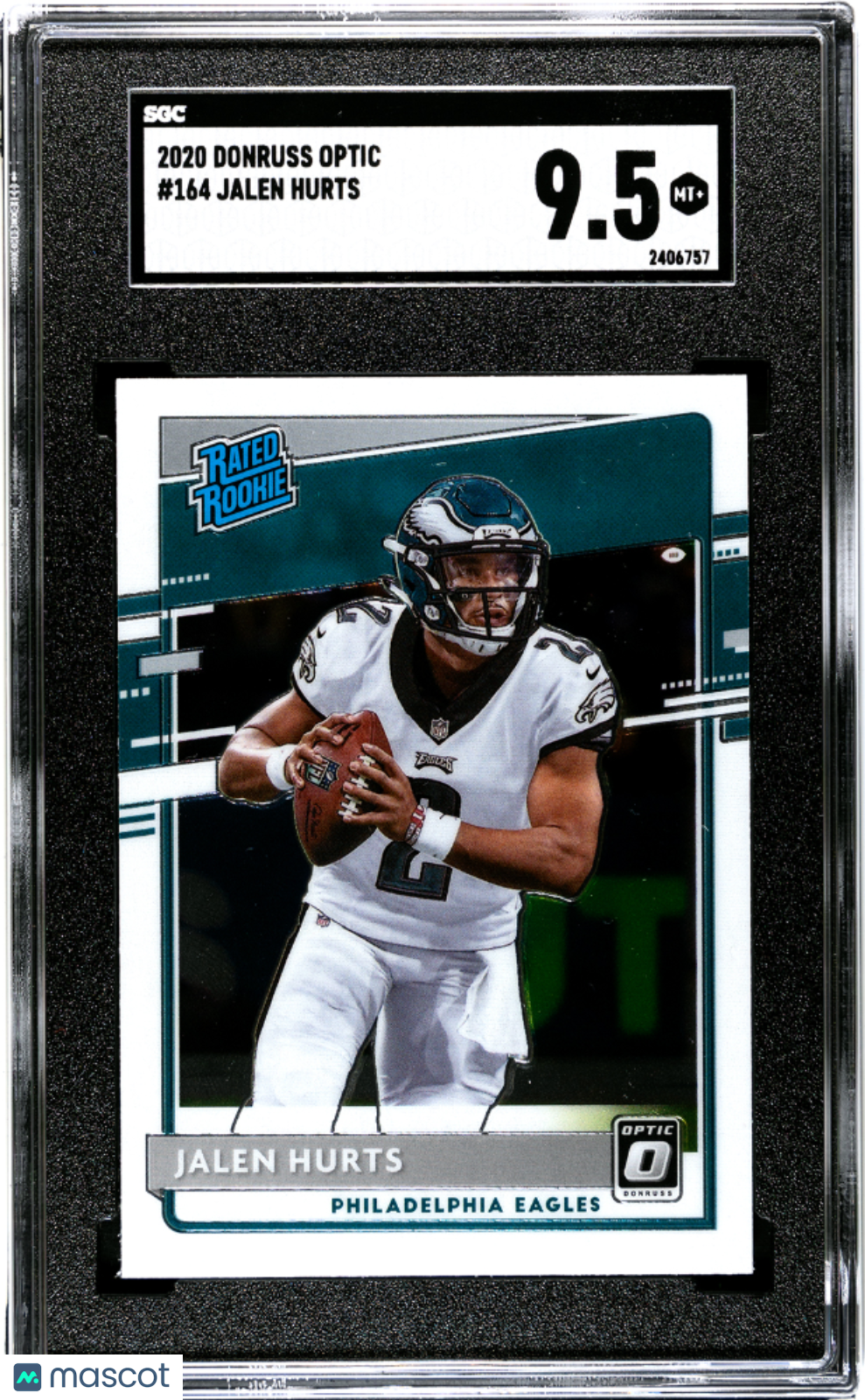 2020 Donruss Optic Jalen Hurts Rookie #164 SGC 9.5 Philadelphia Eagles