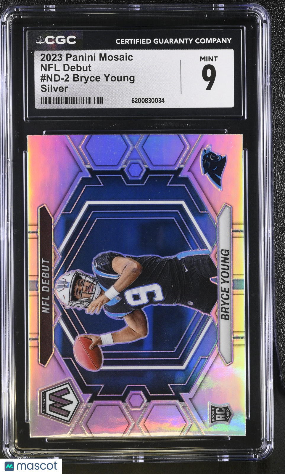 2023 Panini Mosaic Bryce Young Silver Rookie NFL Debut #ND-2 CGC 9 Panthers