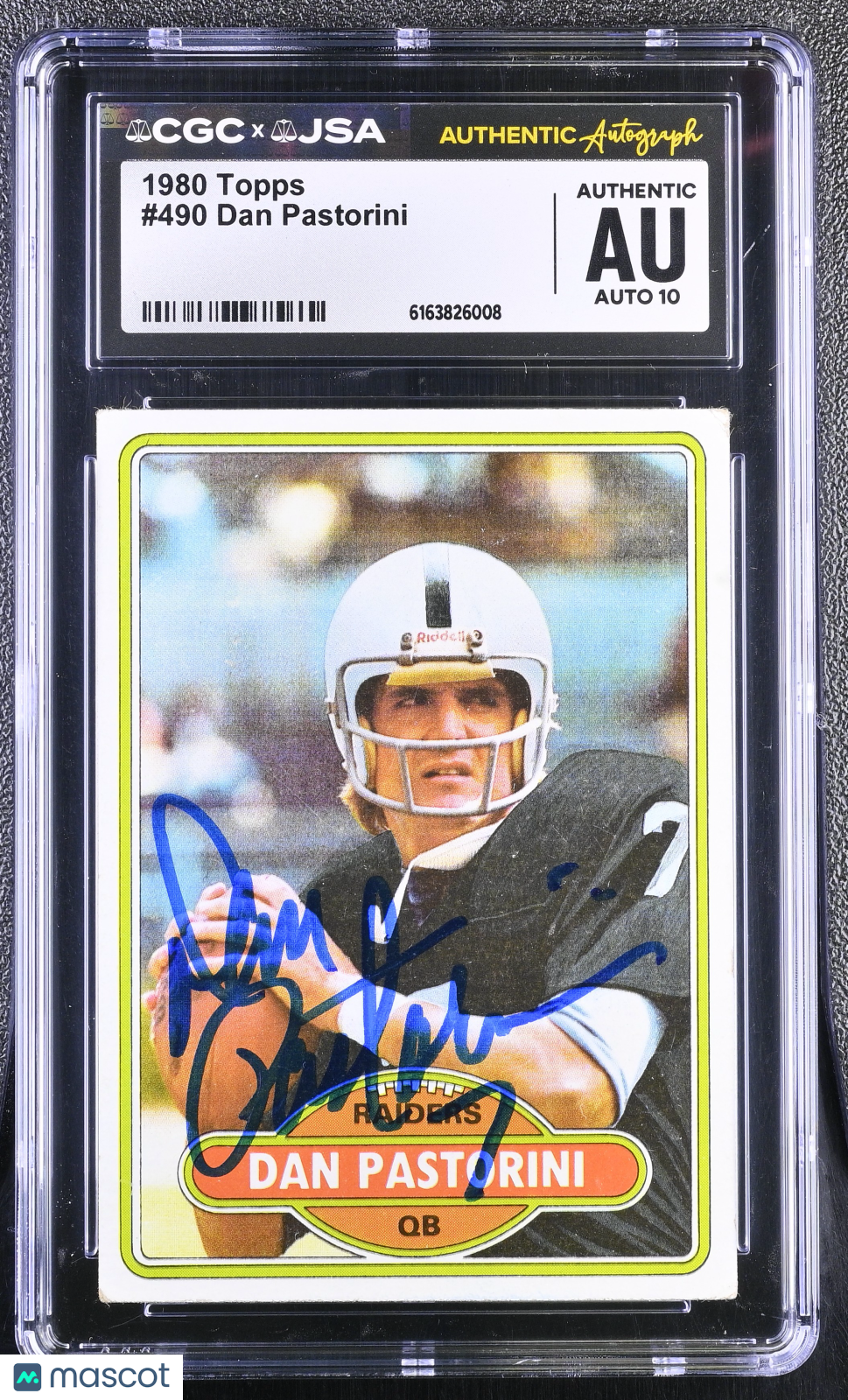 1980 Topps Dan Pastorini #490 CGC Authentic JSA