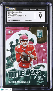 2024 Donruss Elite Patrick Mahomes II Pink Title Waves #10 CGC 9 Chiefs