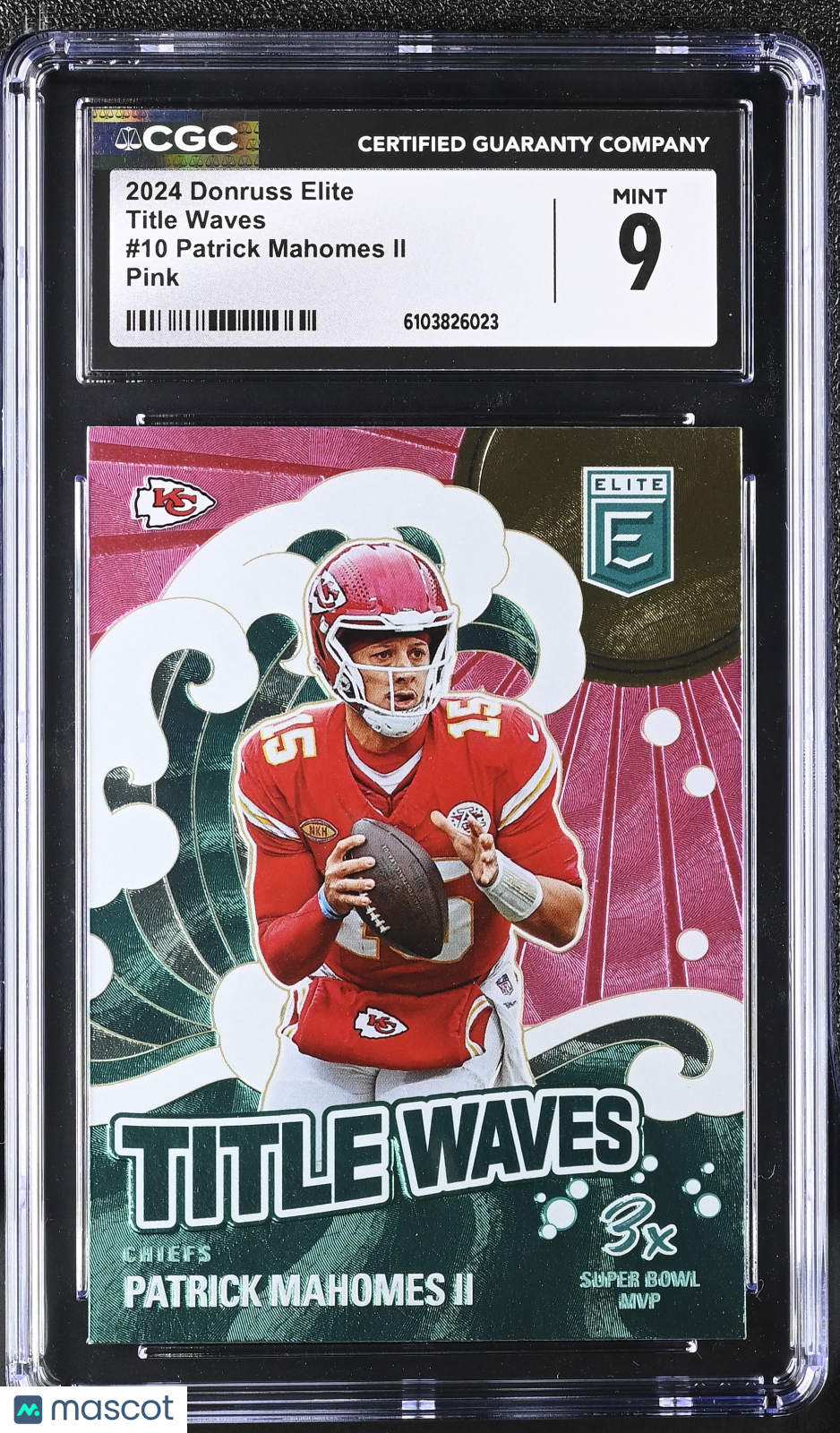 2024 Donruss Elite Patrick Mahomes II Pink Title Waves #10 CGC 9 Chiefs
