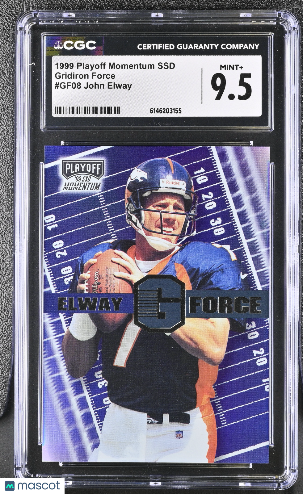 1999 Playoff Momentum SSD John Elway Gridiron Force #GF08 CGC 9.5 Denver Broncos