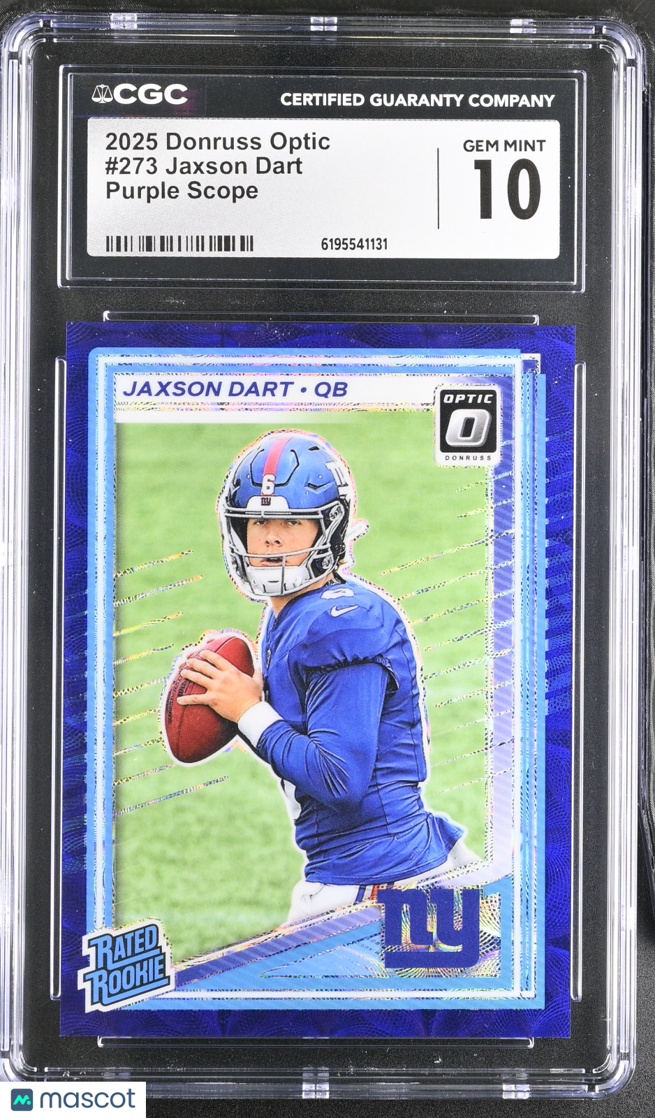 2025 Donruss Optic Jaxson Dart Purple Scope Rookie #273 CGC 10 New York Giants