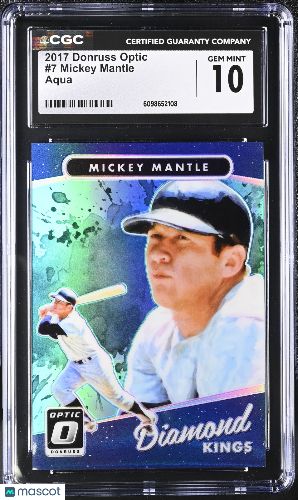 2017 Donruss Optic Mickey Mantle Aqua /299 #7 CGC 10 New York Yankees