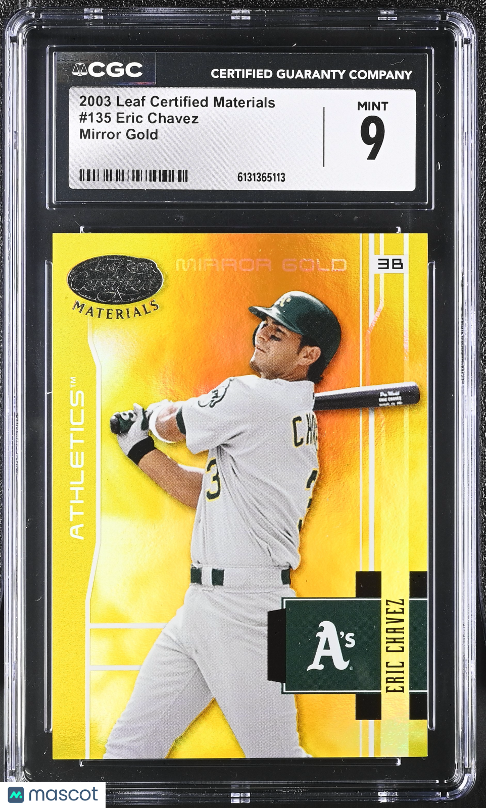 2003 Leaf Certified Materials Eric Chavez Mirror Gold /25 #135 CGC 9 Athletics