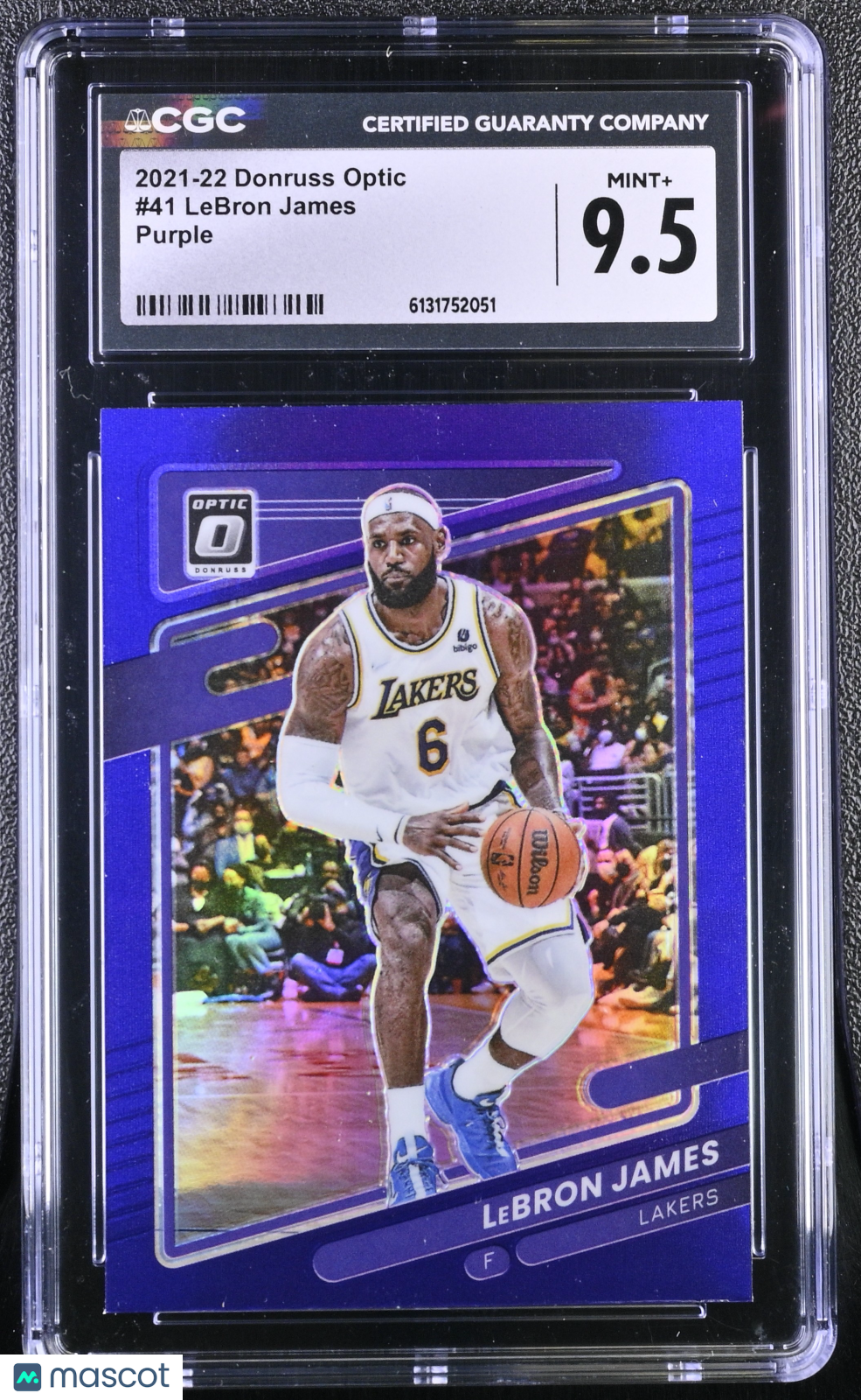 2021-22 Donruss Optic LeBron James Purple #41 CGC 9.5 Los Angeles Lakers