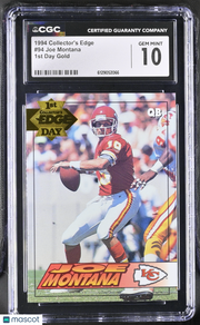 1994 Collector's Edge Joe Montana 1st Day Gold #94 CGC 10 Kansas City Chiefs