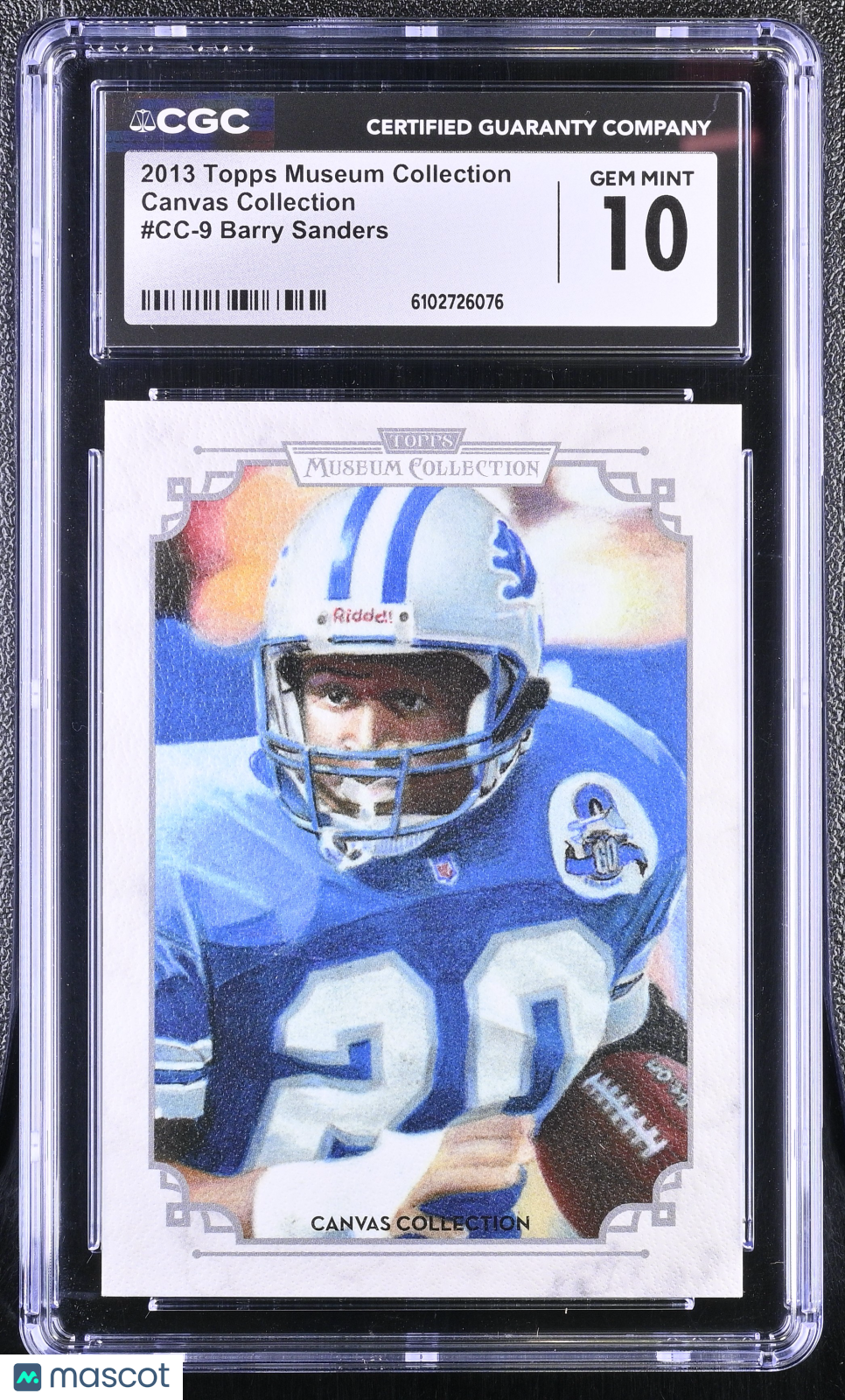 2013 Topps Museum Collection Barry Sanders Canvas Collection #CC-9 CGC 10 Lions
