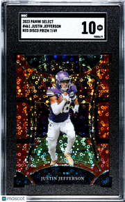 2023 Panini Select Justin Jefferson Red Disco Prizm /49 #461 SGC 10 Vikings