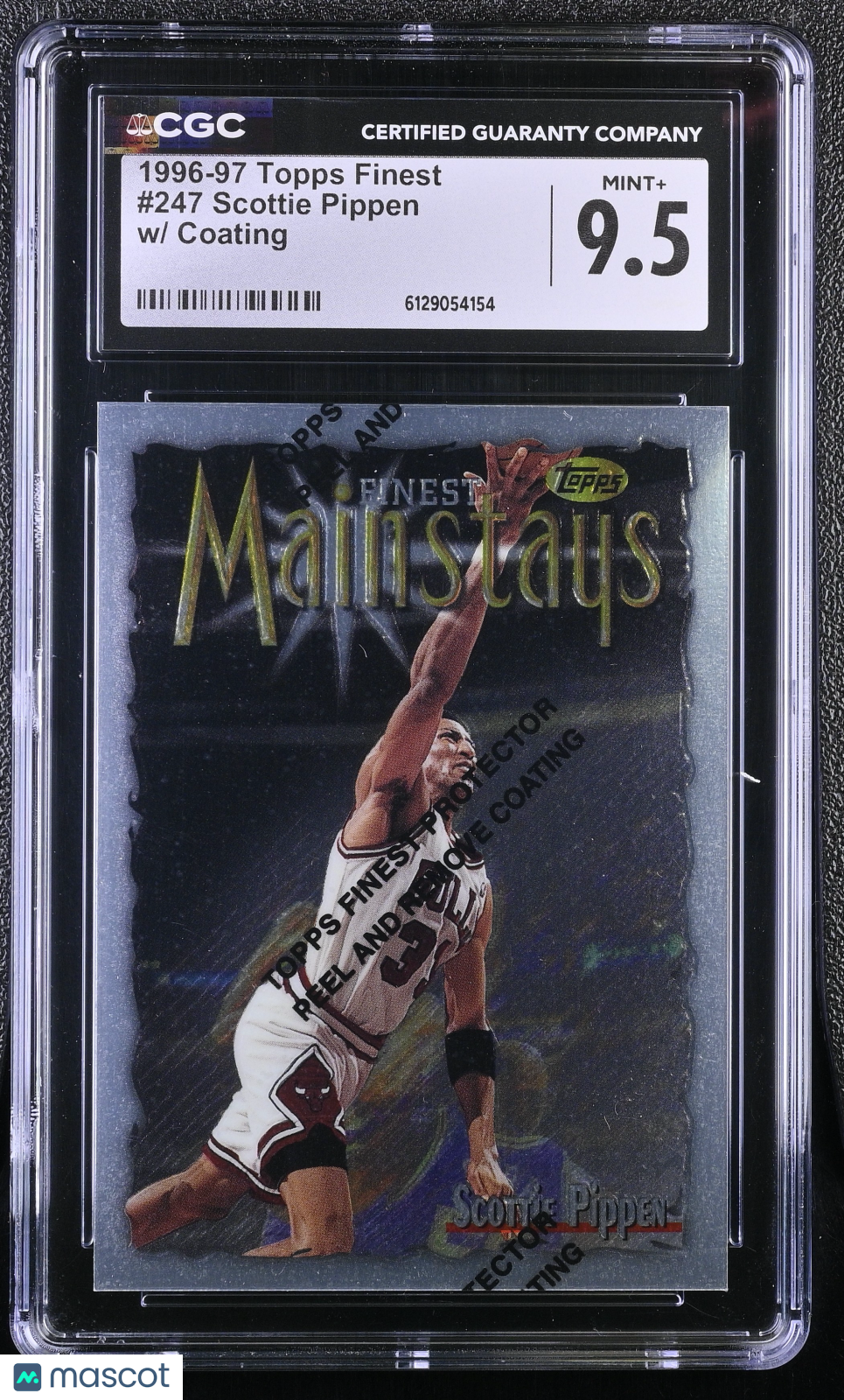 1996-97 Topps Finest Scottie Pippen w/ Coating #247 CGC 9.5 Chicago Bulls