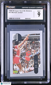1998 Upper Deck MJ Stickers Michael Jordan #15 CGC 9 Chicago Bulls